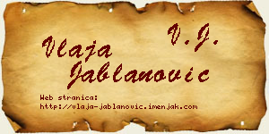 Vlaja Jablanović vizit kartica